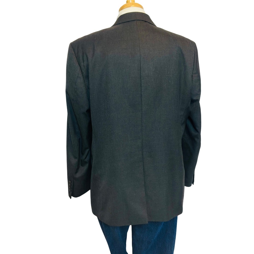 Saddlebred Mens Blazer Jacket Charcoal Grey 46R Two Button Vented sport coat - Picture 3 of 9